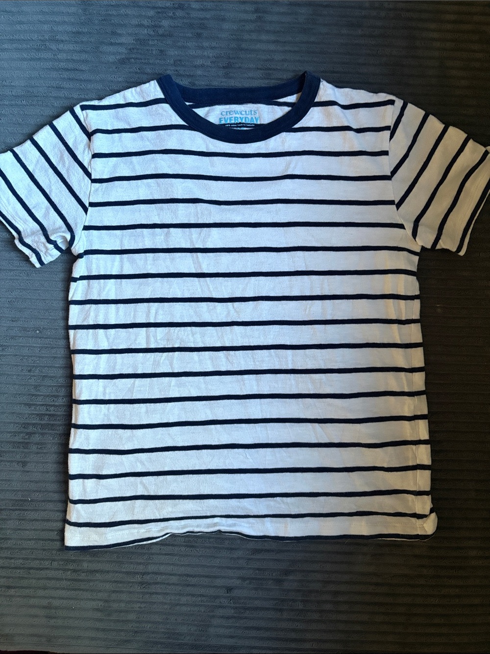 Crewcuts Navy & White Striped Short-Sleeve Tee